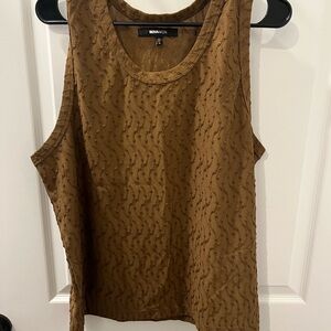 Men Brown and Purple Textured Tank Top